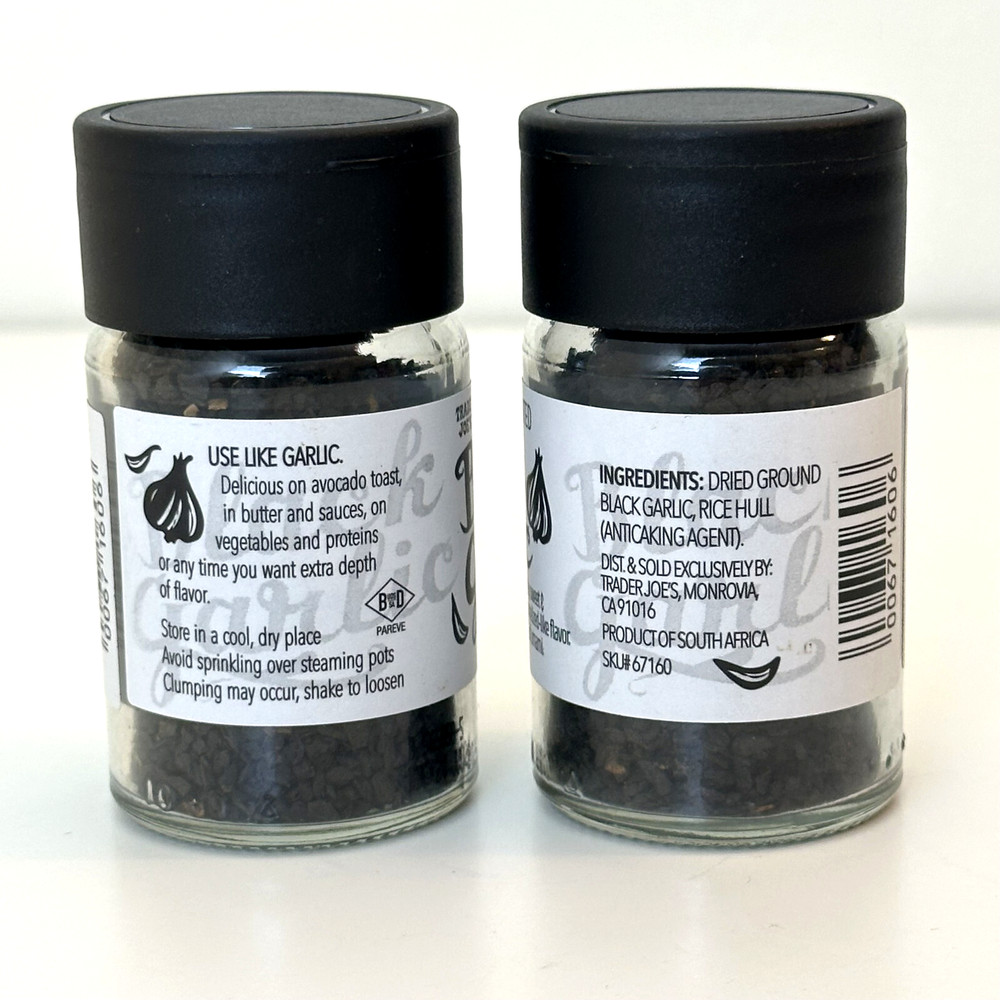 2 Pack Trader Joe's Black Garlic Ground Fermented 1.02 oz
