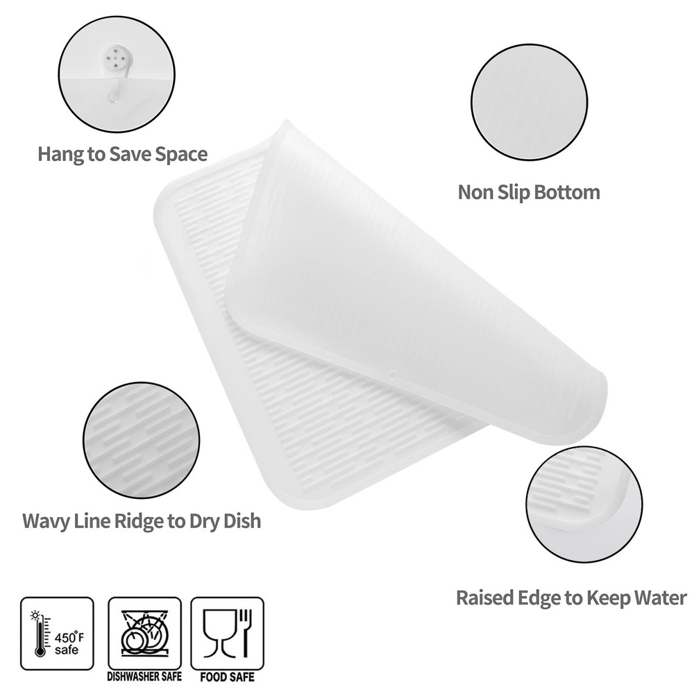Silicone Dish Drying Mat for Multiple Usage,Easy clean,Eco-friendly,Heat-resi...