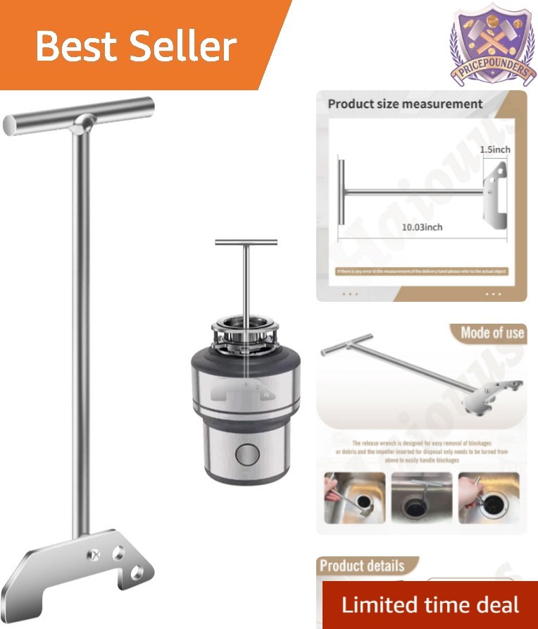 Stainless Steel Garbage Disposal Unjamming Wrench for M-oen Models - 3-Inch