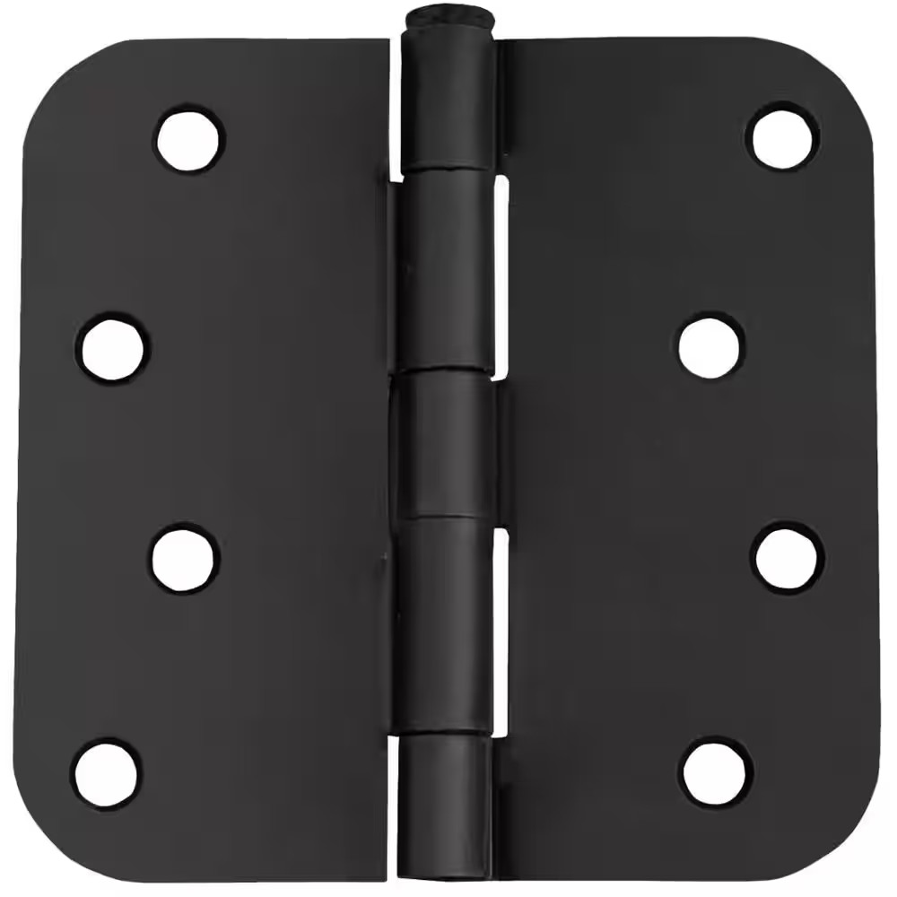 4 In. X 5/8 In. Radius Matte Black Door Hinge Value Pack (3 per Pack)