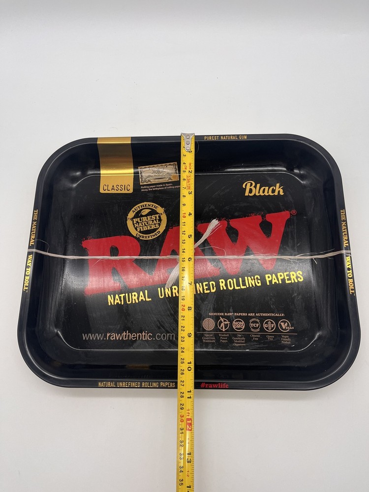 RAW Classic Rolling Tray Black Metal Smoking Tray