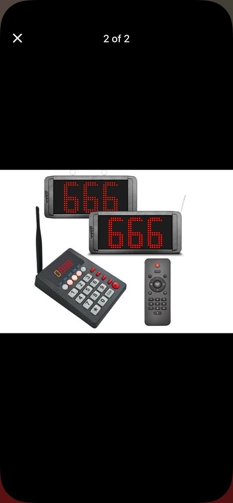 Now Serving Wireless Queue Calling System LED Display Keypad Remote x2