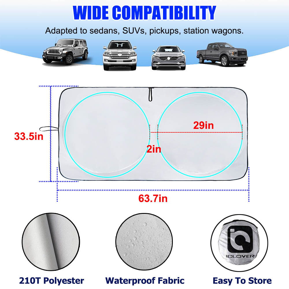 Foldable Car Front Rear Windshield Sun Shade Cover Window Visor UV Block Shield
