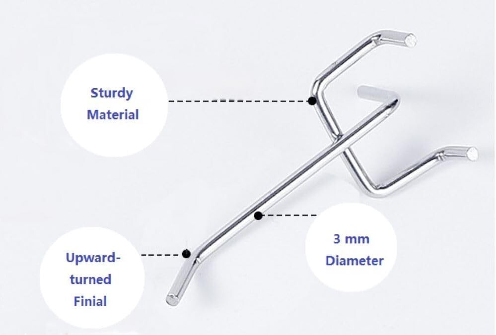 Pegboard Hooks, 2 INCH, Peg Board Hooks Organizer Accessory Kit 32 PCS, Fit 1/4