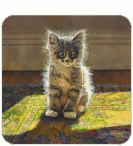 Cork Back Coaster-Cat Design-GREY TABBY KITTEN-Create Your Own Set!