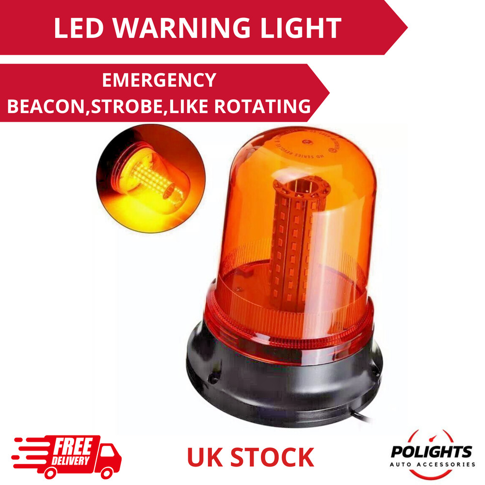 Universal LED Emergency Beacon Light – Rotating Effect, Strobe, 10–30V, 200mm