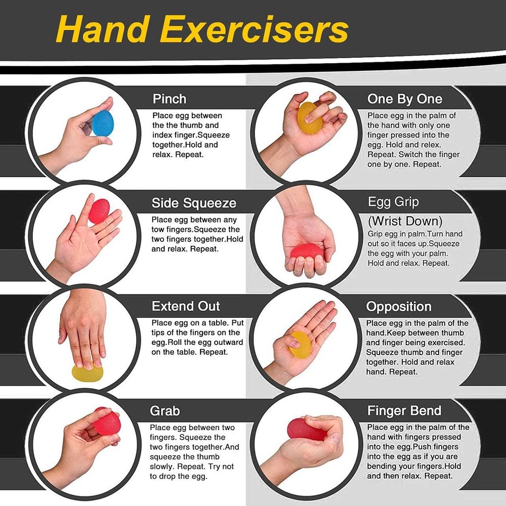 Squeeze Balls for Hand Therapy, Exercise, Arthritis - Grip A-Oval