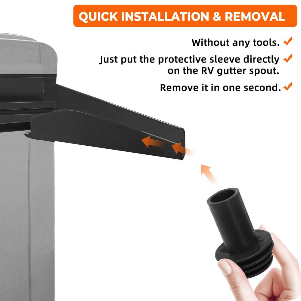 4-Pack RV Gutter Spout Caps RV Cover Protector Prevents from Gutter Spout Damage