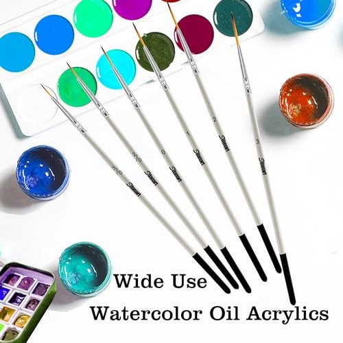 Script Liner Paintbrush 6 PCS Highly Flexible Liner Brush Extra Long Fine