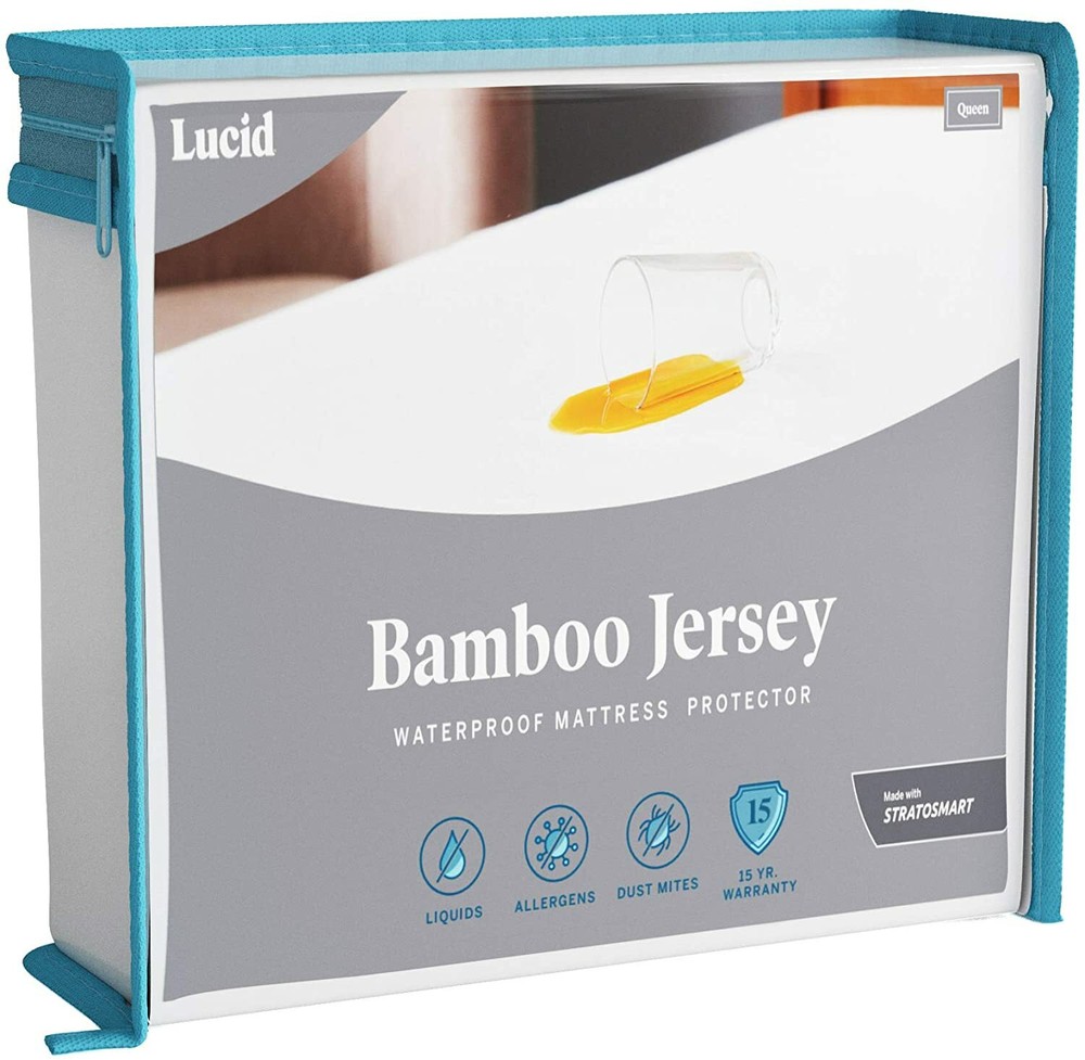 Deep Pocket Mattress Protector Dust Mite Water Proof Pad Bamboo Bedding Queen