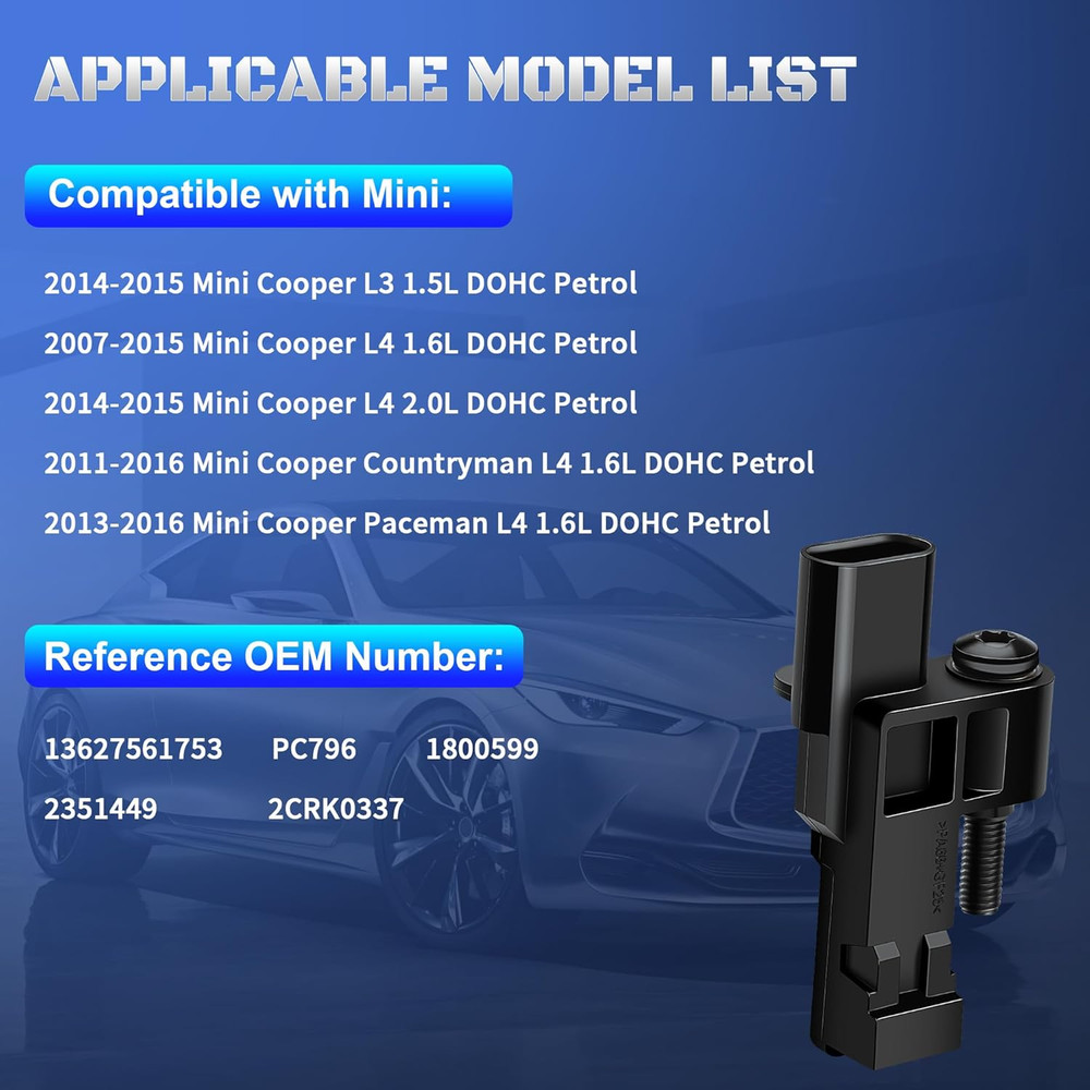 Engine Crankshaft Position Sensor Compatible with Mini Cooper 2007 2008 2009 201