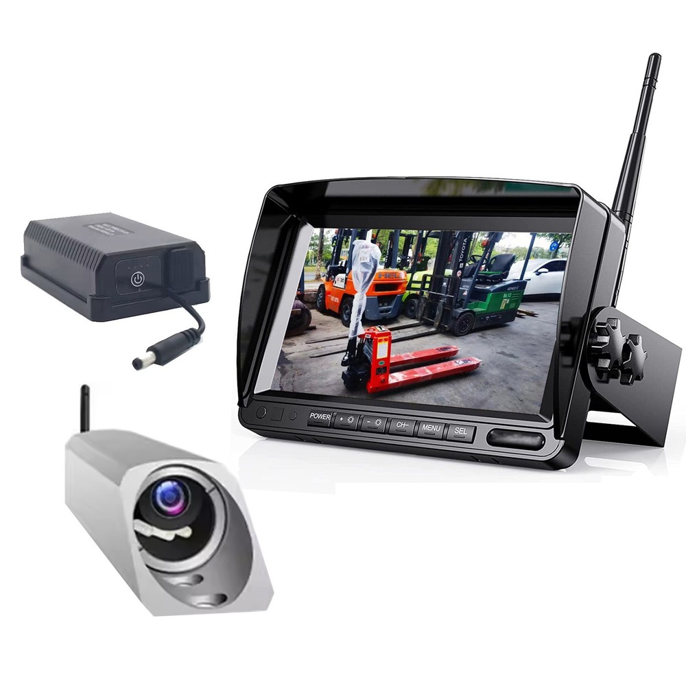 Wireless 7" DVR Monitor Forklift Front View Camera Laser Positioning