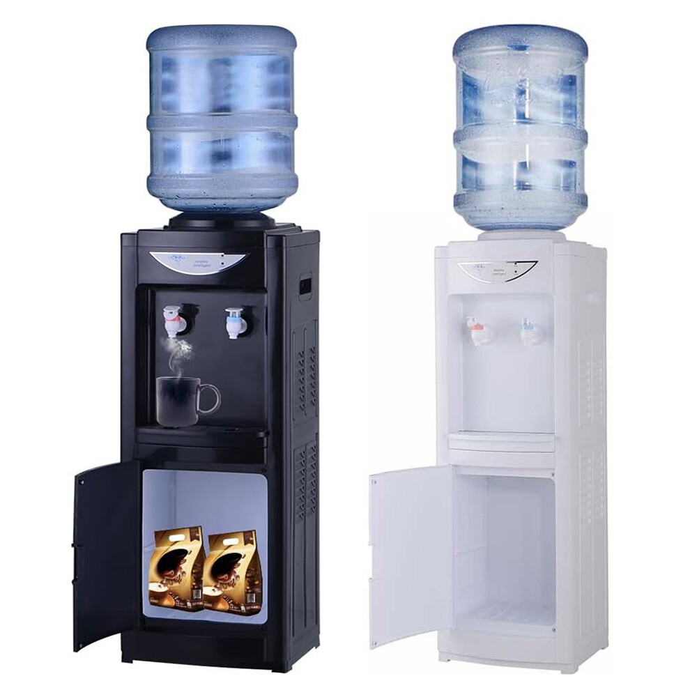 3-5 Gallon Hot & Cold Water Cooler Dispenser Top Loading with Storage Cabinet