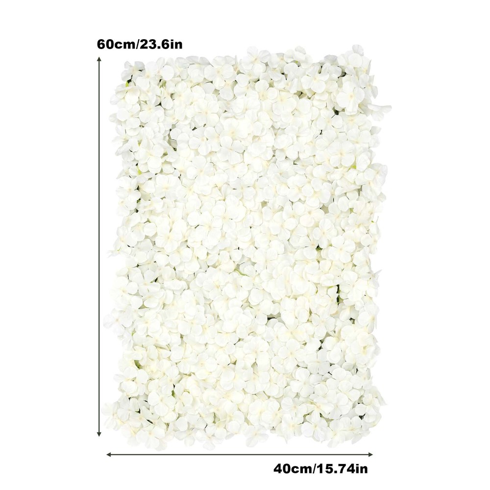 20 Pcs Silk Artificial Hydrangea Flower Wall Panels Wedding Backdrops Mats White