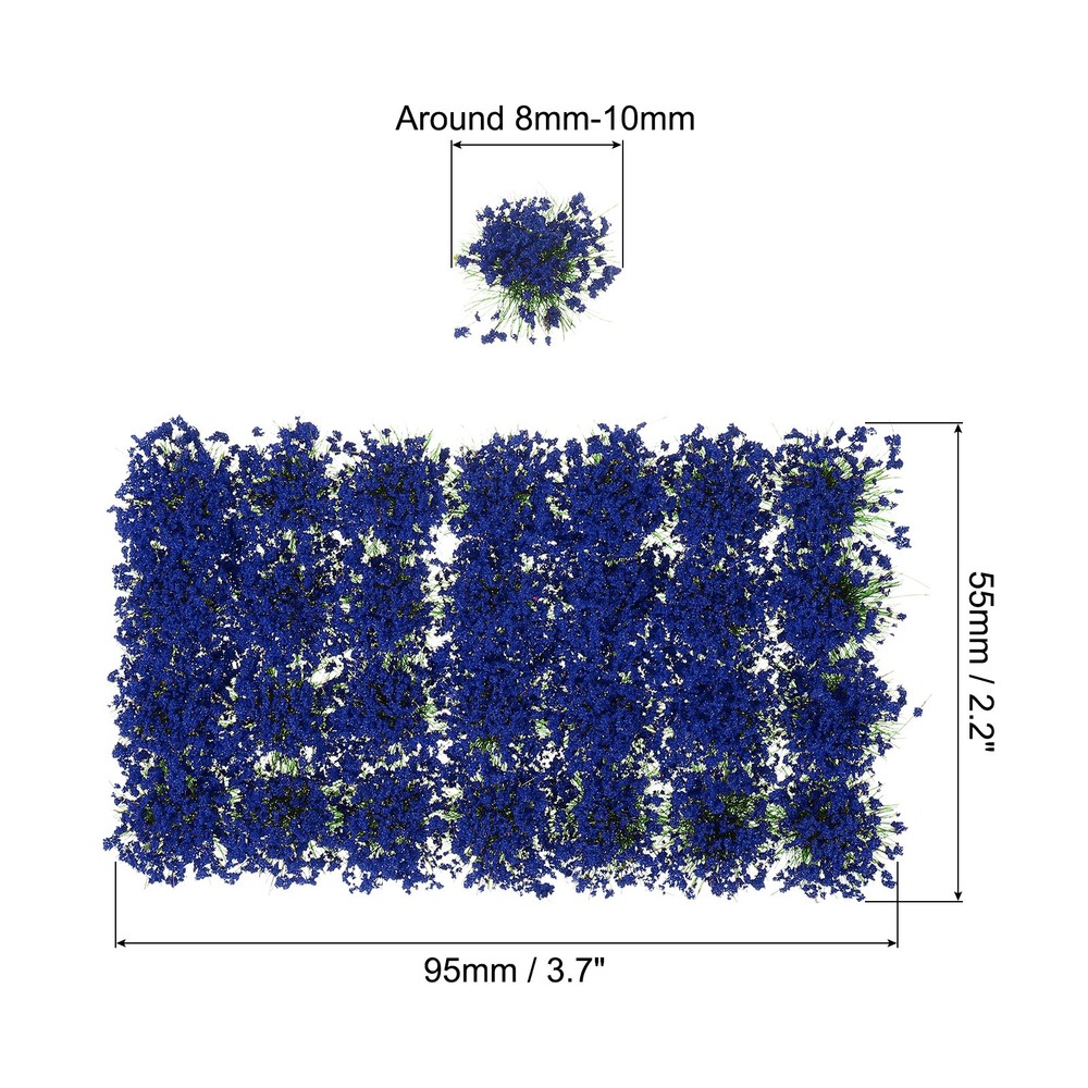 1 Set/28Pcs Miniature Static Flower Cluster Grass Tuft Model, Blue