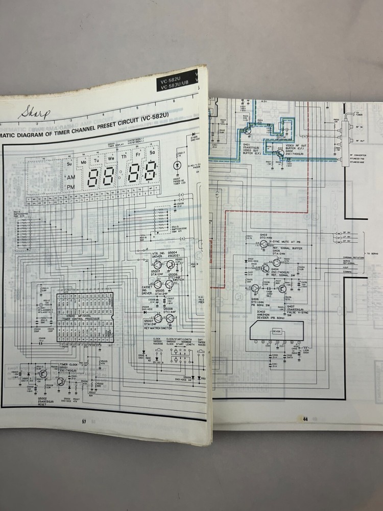 Sharp VC-582 583 Original Technical Manual Free Shipping