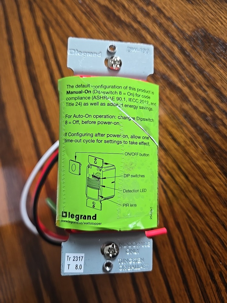 Wattstopper DW-100-R Dual Tech Wall Switch RED