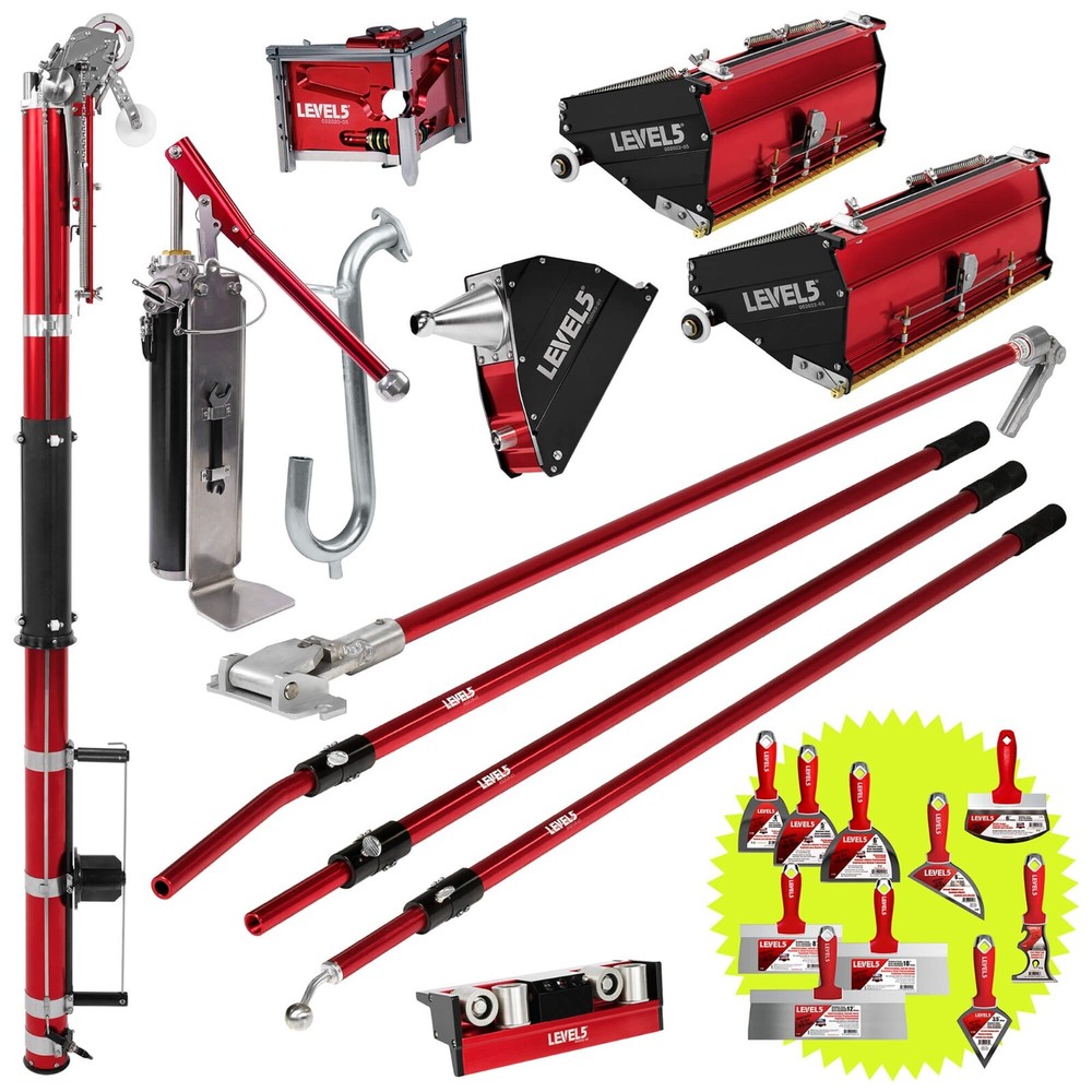 LEVEL5 Taping Tools Set, Mega Flat Boxes, Taper & Handles + BONUS TOOLS | 4-606