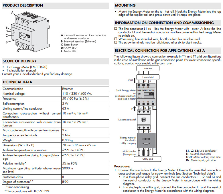 SMA Energy Meter - SMA EMETER-20