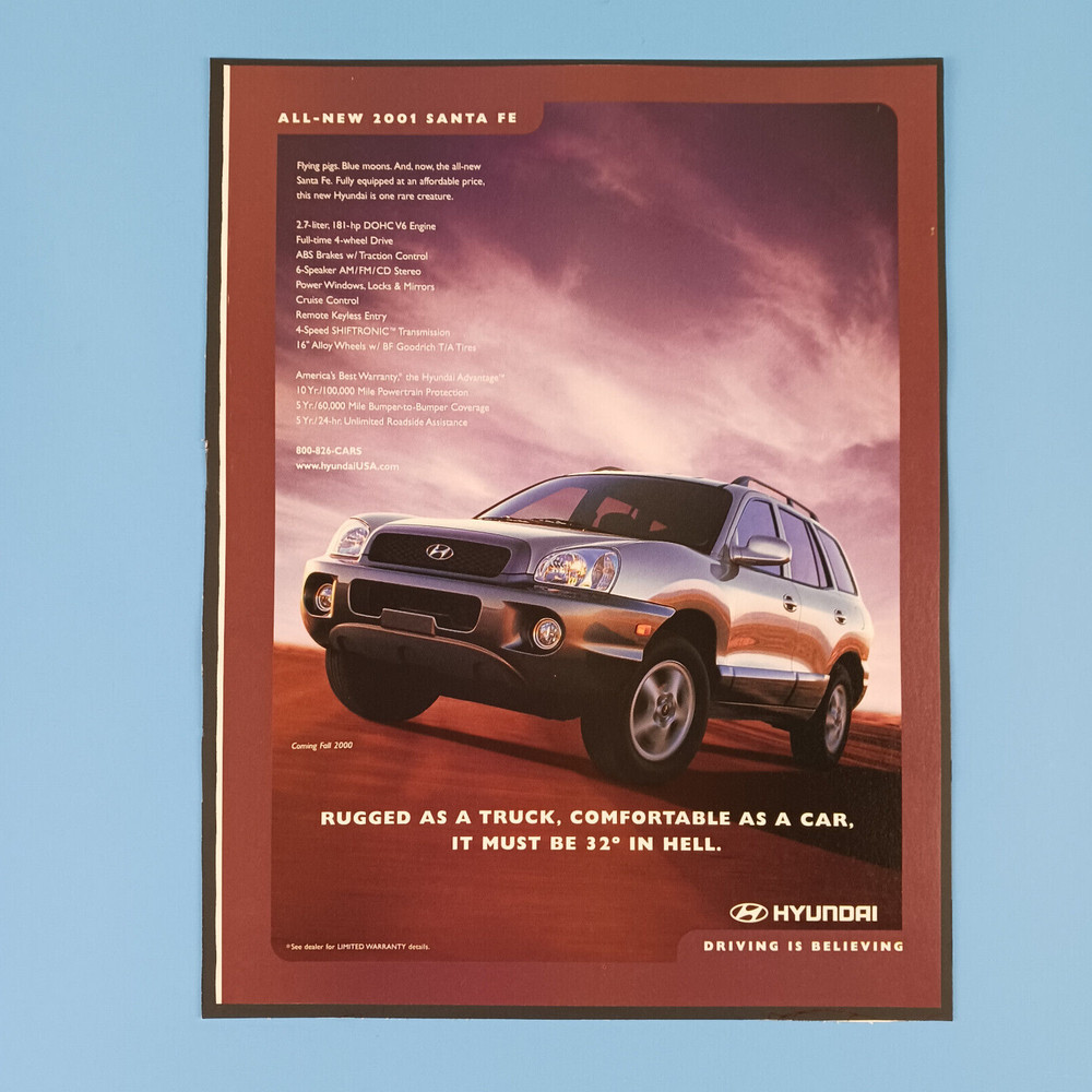 2000 Hyundai Santa Fe Print Advertisement