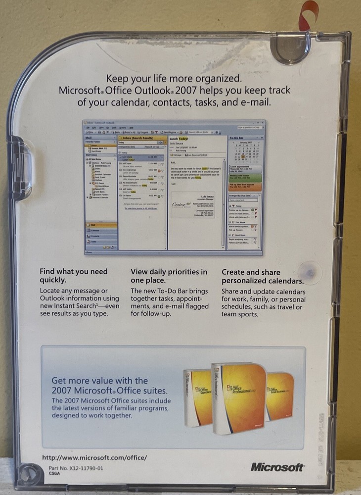 Microsoft Office Outlook 2007 Software with Product Key Genuine