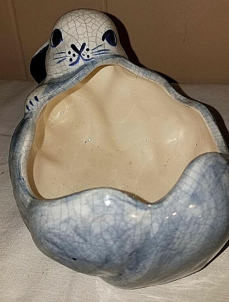 Gray Rabbit Planter 7" Wide 4.5" Tall