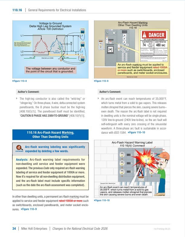 Mike Holt's 2026 Changes to the National Electrical Code Textbook