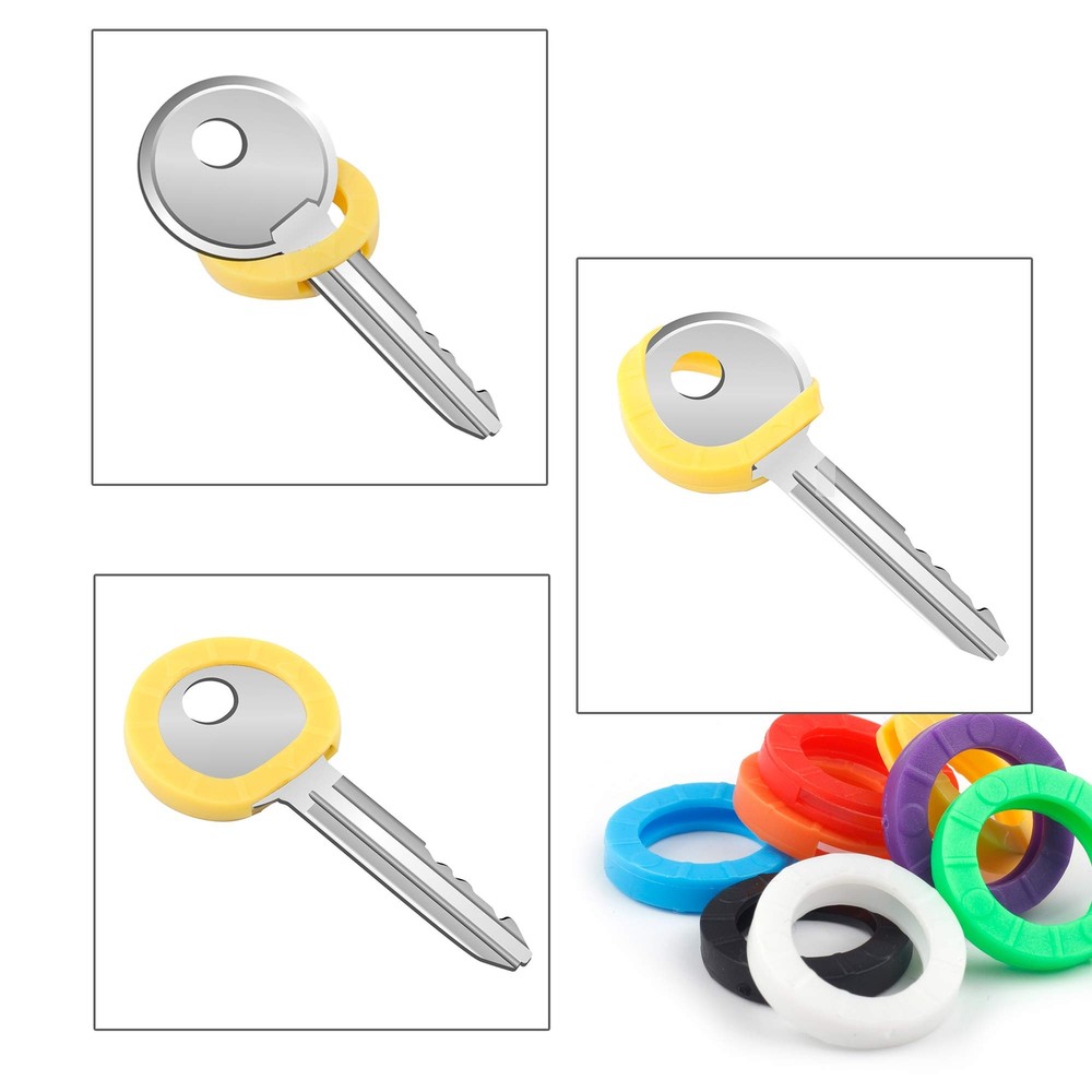 32 Pieces Key Caps Tags Covers, Plastic Key Identifier Ring Label ID