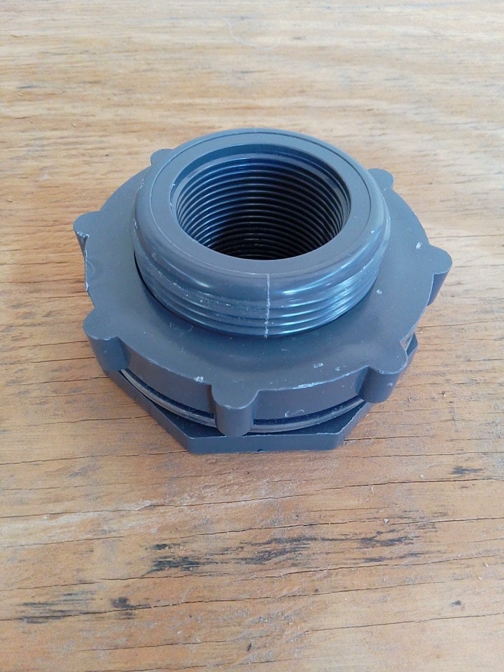 2 Pack PVC Bulkhead Fitting - Double Threaded Bulkhead Water Tank Connector, ...