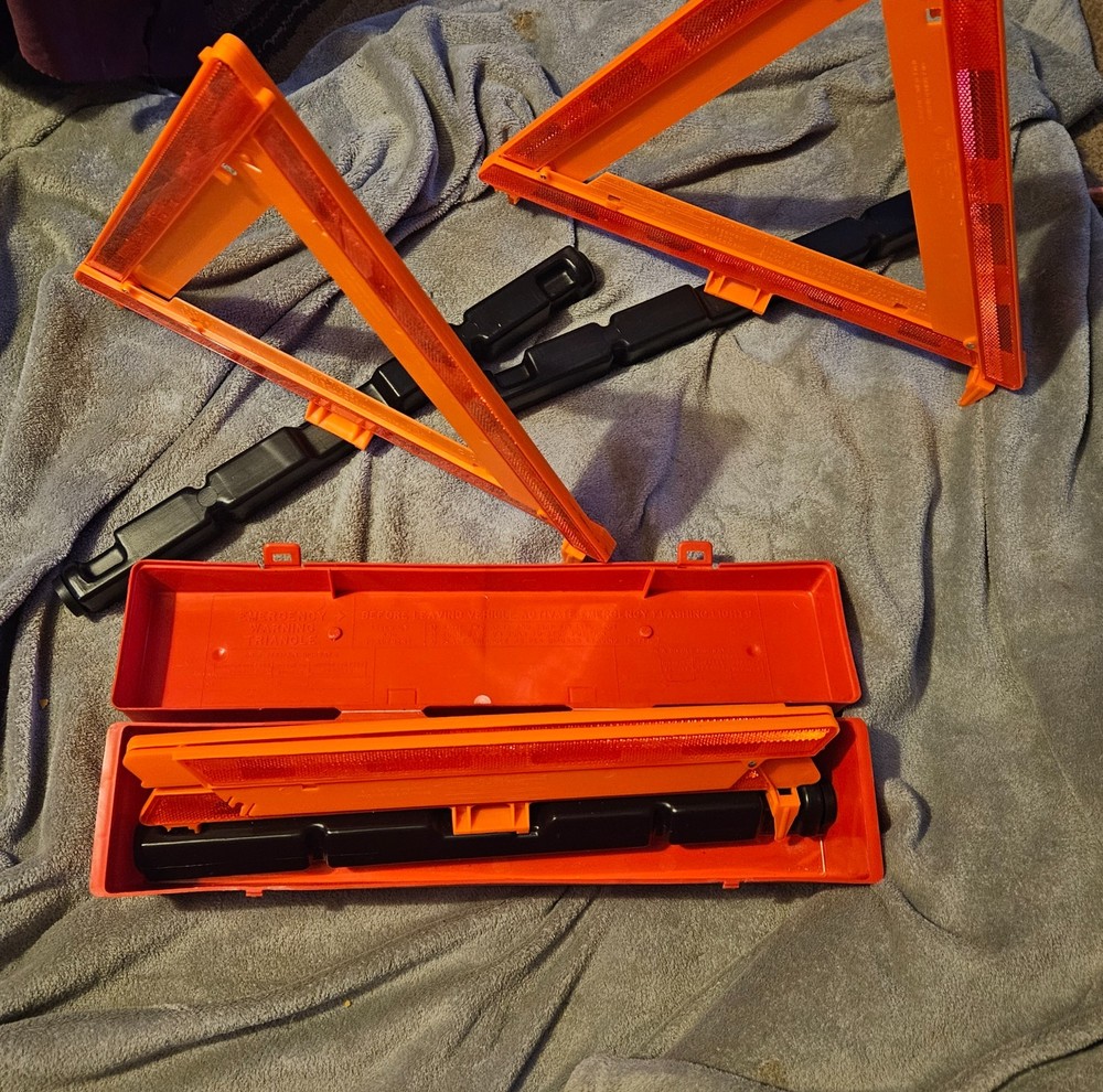 Emergency Warning Triangle Reflector Roadside Sign Safety With Case OEM