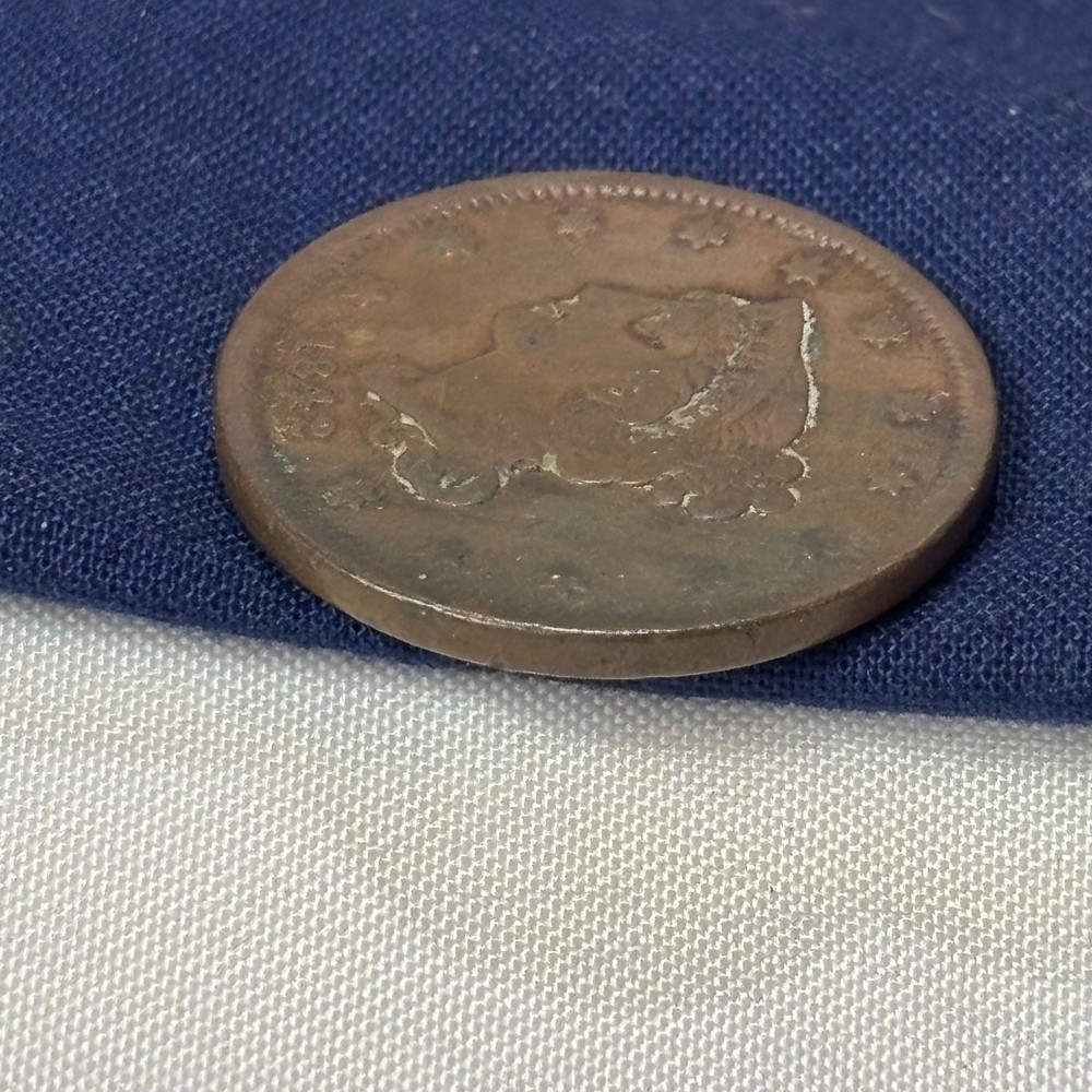 1842 Large Cent Braided Hair