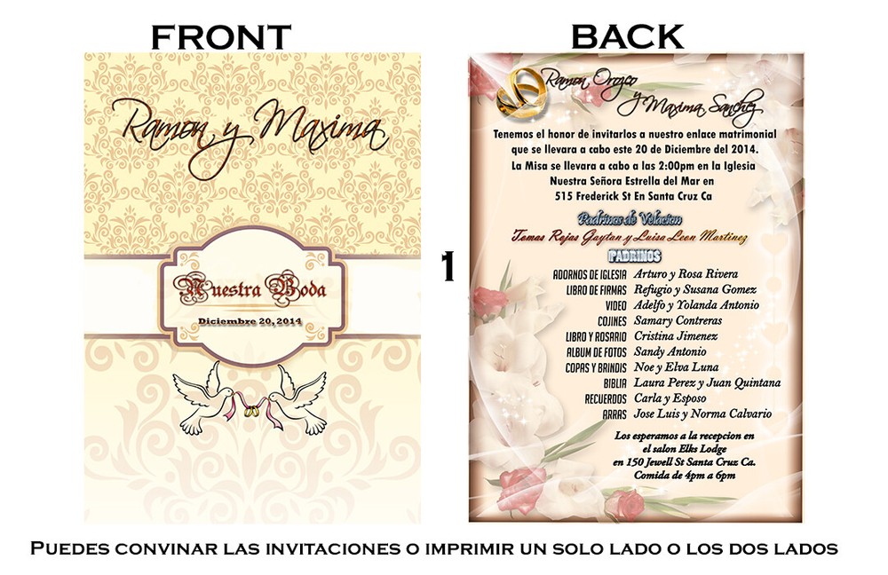 5 PSD 5x7 Invitation Bodas