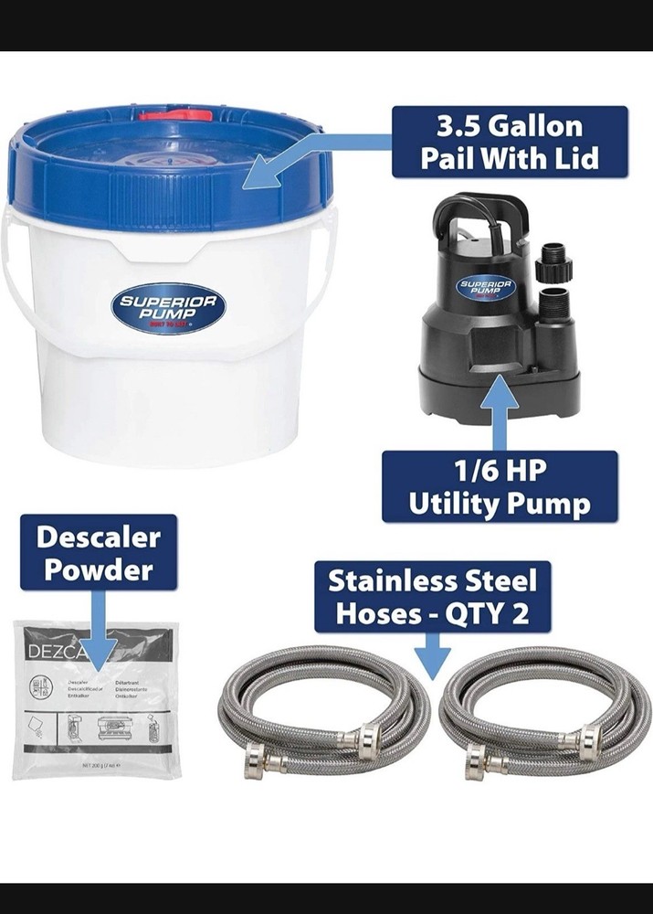 91660 Tankless Water Heater Descaler Pump Kit w/ Non-Toxic Descaler Solution FS