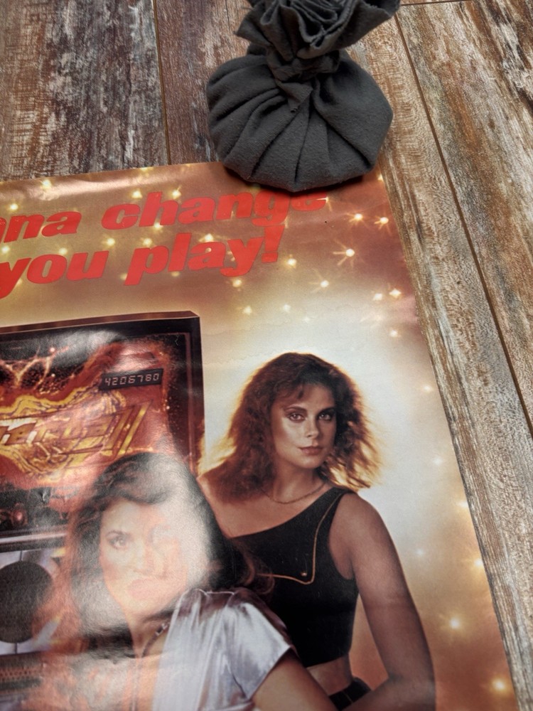 Williams HYPERBALL pinball poster - signed by Model 17”x 23”