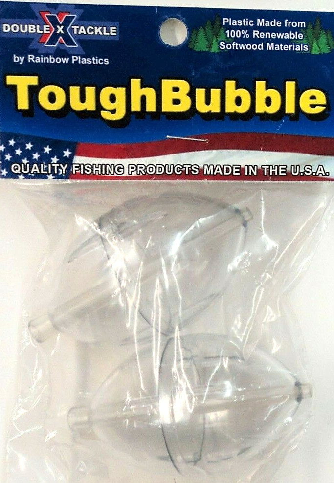 Double X Tough Bubble Bobbers, TWO Packs (2 per pack), Clear, Large #RTB-50-2C