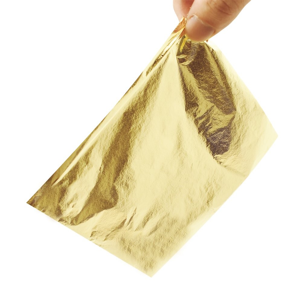 Gigules Gold Leaf Sheets 100 Pcs Imitation Foil for Arts