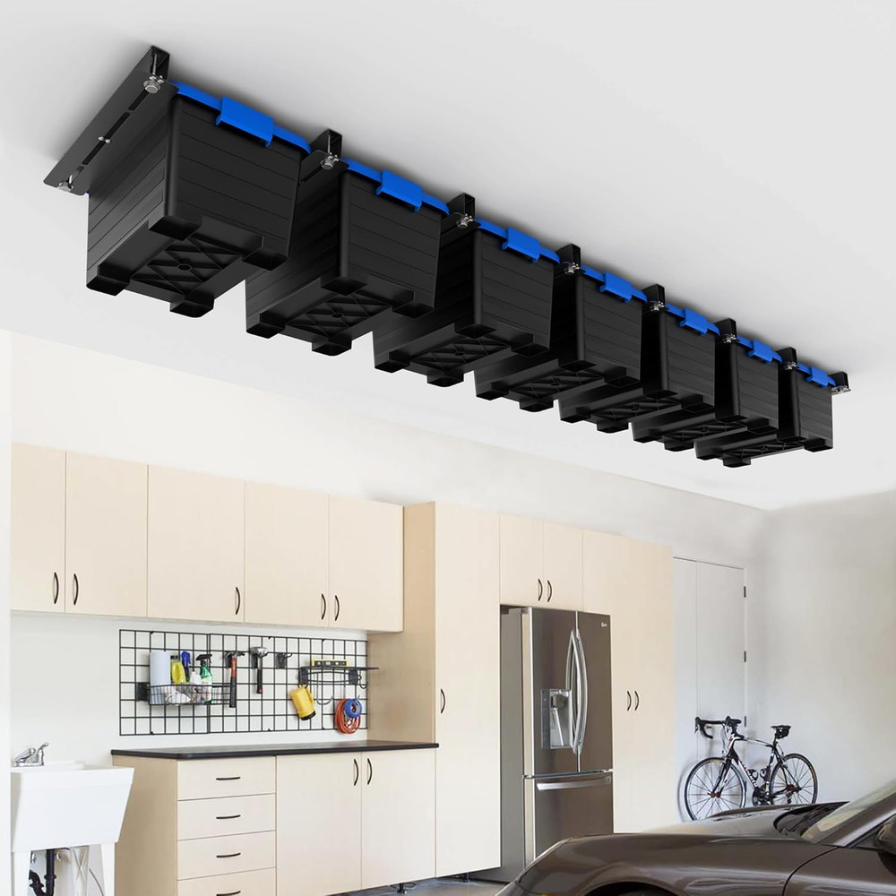 Ceiling Storage Rack, Heavy Duty Overhead Storage Rack for Garage, Adjustable Ce
