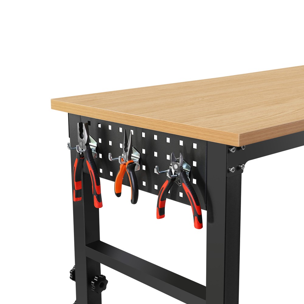 72" ×24'' Adjustable Workbench Rolling Heavy-Duty Worktable with Power Outlet