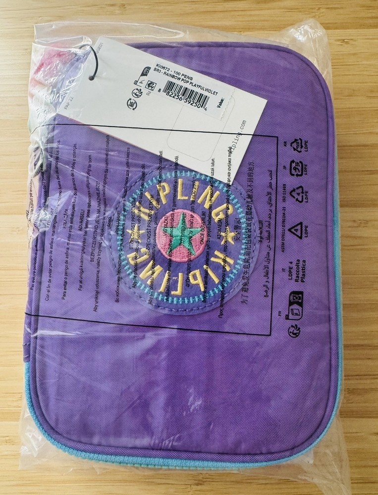 Kipling 100 Pens Case Accessories Rainbow Pop Play Violet