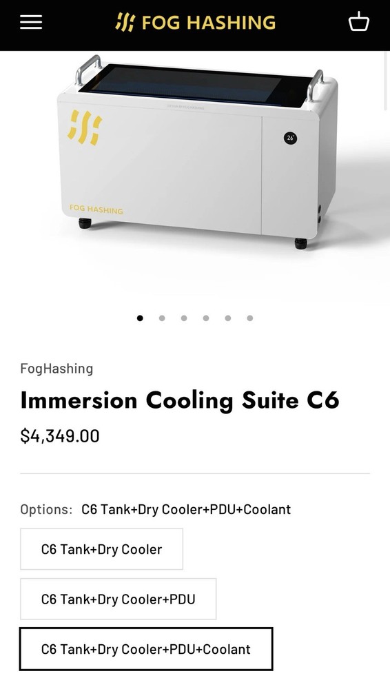 FogHashing C6 immersion Cooling System For Crypto Mining