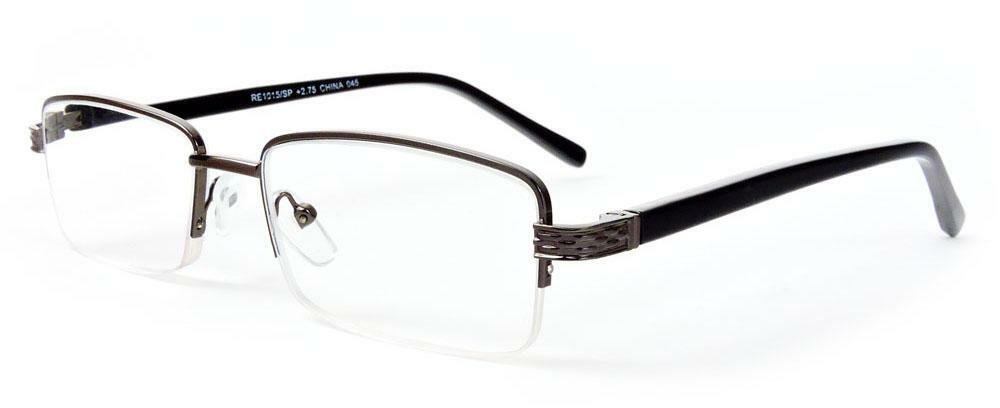 Semi-Rimless Rectangle Lenses Spring Hinges Reading Glasses