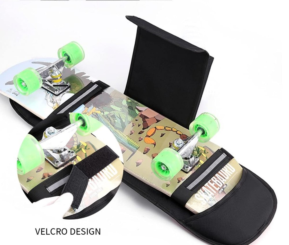 Foldable Skateboard Backpack Bag Carrier with Adjustable Shoulder Straps for ...