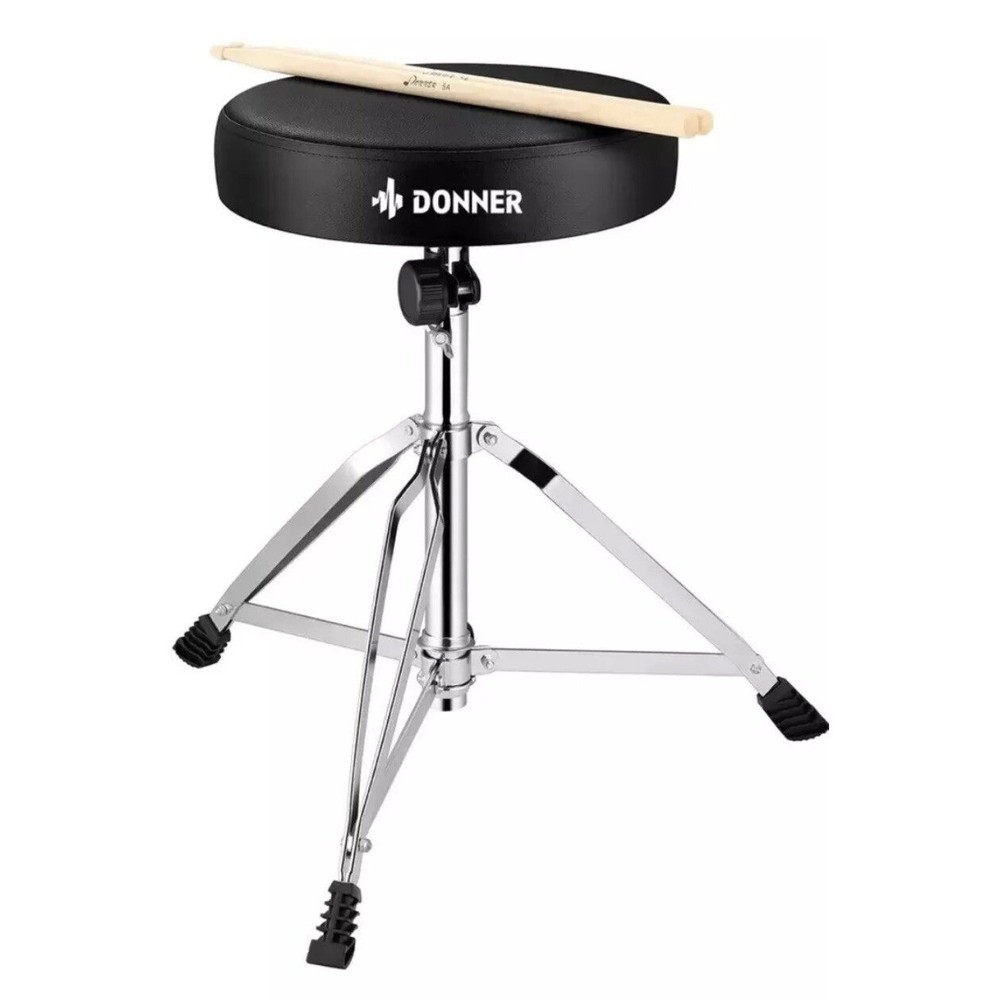Padded Adjustable Drum Seat /Stool, with 5A Drumsticks