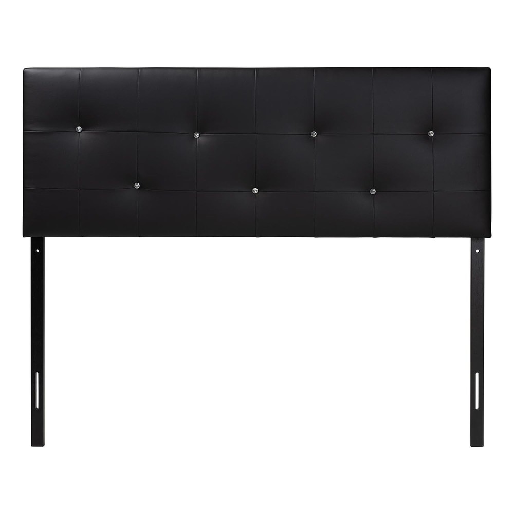 Baxton Studio Dalini Faux Leather Tufted Full Panel Headboard in Black