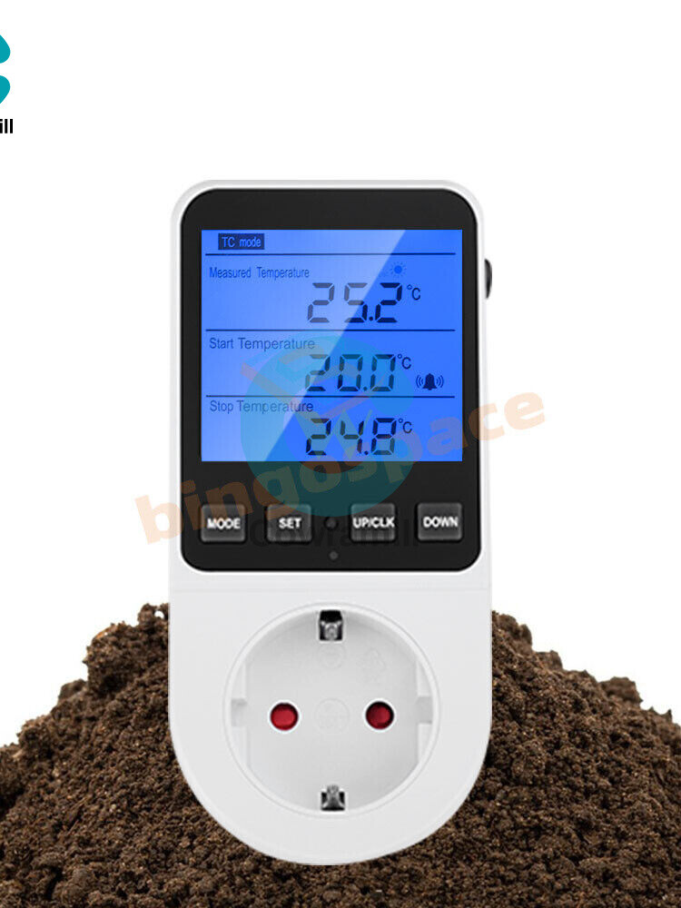Digital Thermostat Outlet Plug Temperatures Controller Socket With Backlight