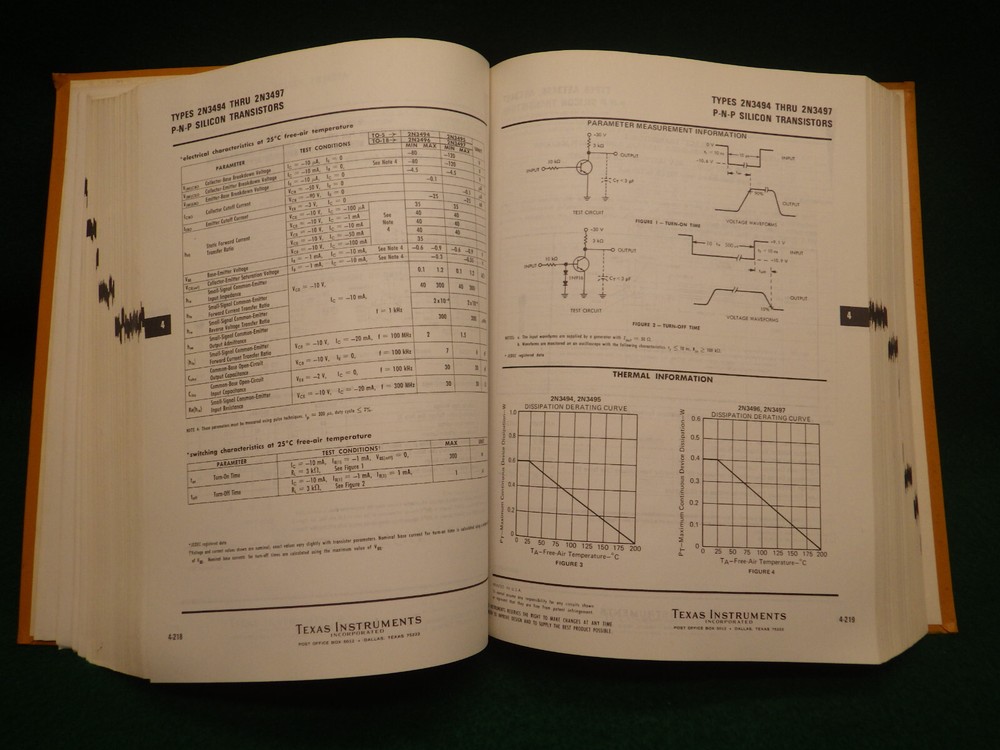 The Transistor and Diode Data Book for Design Engineers Texas Instruments - 1973