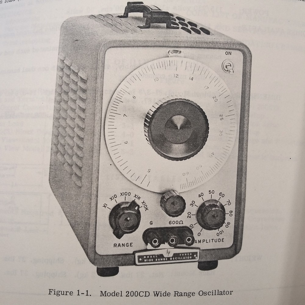 HP 200CD and 200CDR Wide Range Oscillator Operation & Service Manual