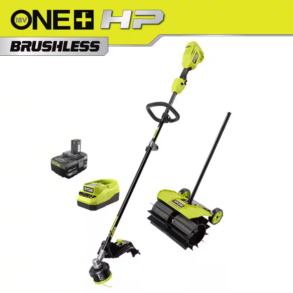 ONE+ HP 18V Brushless 15 In. Attachment Capable String Trimmer & Rubber Sweeper