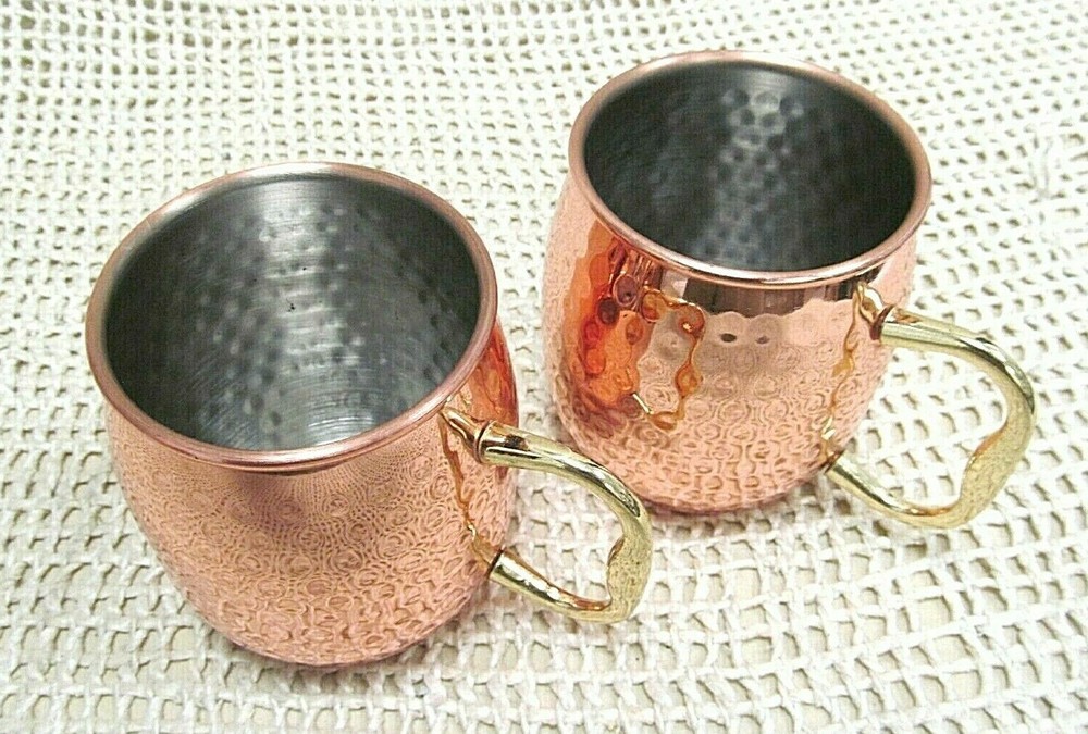 Moscow Mule ~ COPPER / STAINLESS PITCHER & 2 MUG / CUP 3 Pc SET ~ EUC