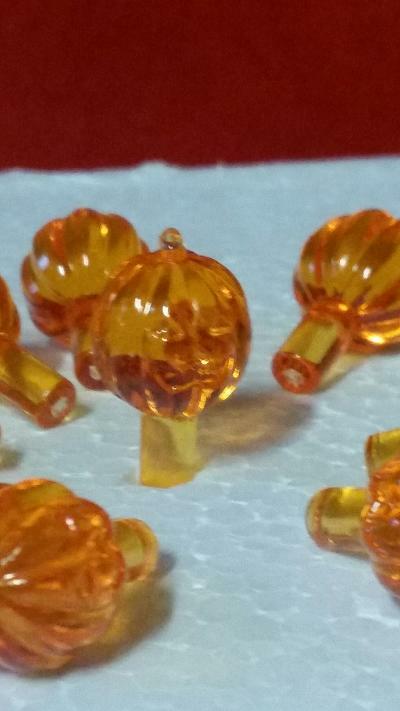 Halloween "Ceramic" Tree Lights~Plastic~ Orange Pumpkin Peg Lights (10)